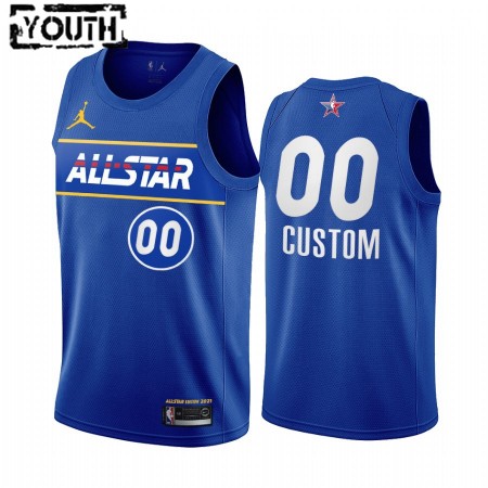 Kinder NBA 2021 All-Star Trikot Benutzerdefinierte Jordan Brand Blau Swingman